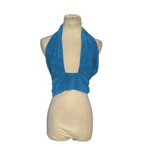 Dealmore blue halter crop top size Medium